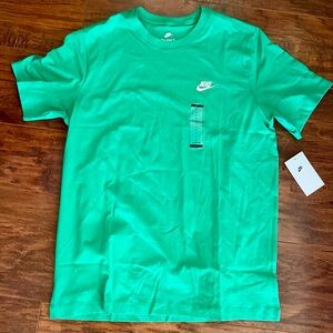 *NEW* Nike Logo Green Cotton Men's T-Shirt L Crew Neck Short Sleeve AR4997-324